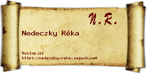 Nedeczky Réka névjegykártya